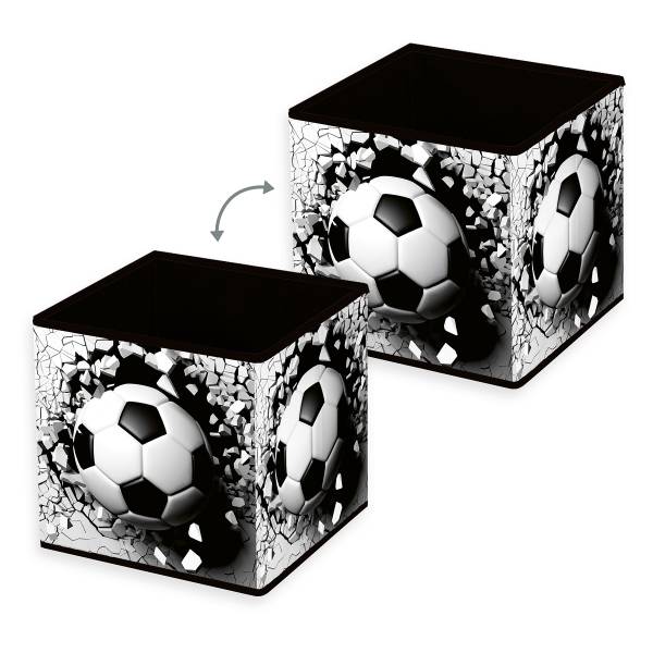 Faltbare Aufbewahrungsbox Fußball Schwarz / Weiß