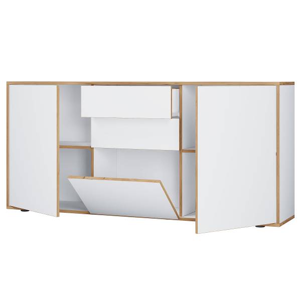 Dressoir Salia wit/eikenhouten look