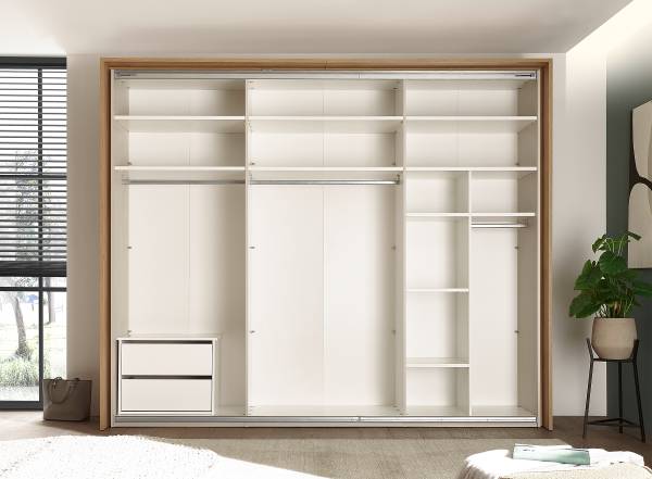 Schwebetürenschrank Hooday Kaschmir / Eiche Mauvella Dekor