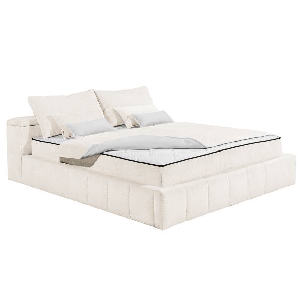 Polsterbett Moutun Chenille Triss: Warmweiß