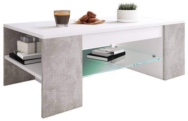 Salontafel Tunas wit/betonnen look