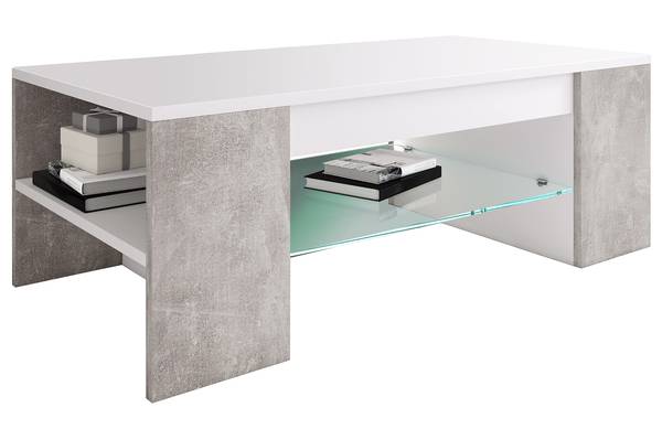 Salontafel Tunas wit/betonnen look