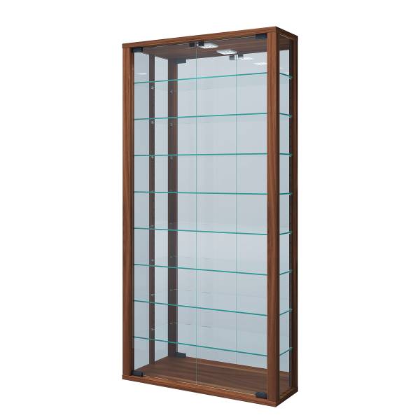 Vetrina pensile Vitrosa - 59 cm Effetto nocciolo - Altezza: 114 cm - Senza illuminazione
