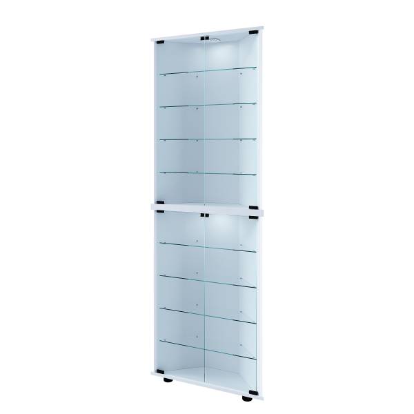 Eckvitrine Vecko Weiß