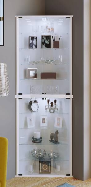 Eckvitrine Vecko Weiß