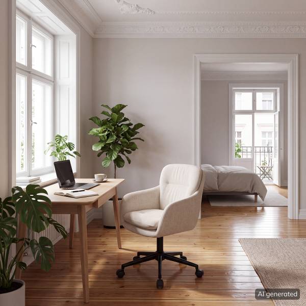 Bürostuhl MUKUL Cremeweiß