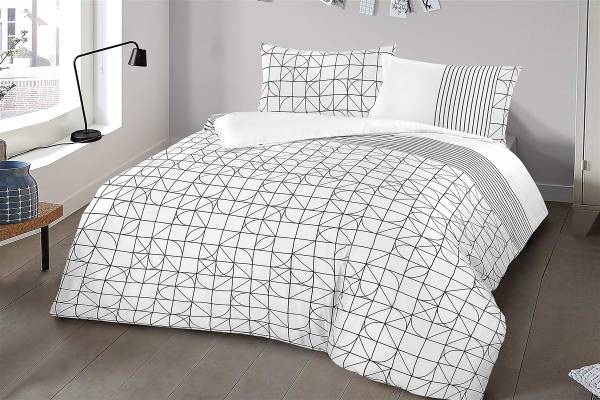 Satin-Bettwäsche Kennedy 140 x 200 cm & Kissen 50 x 75 cm