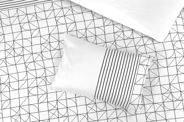 Satin-Bettwäsche Kennedy 140 x 200 cm & Kissen 50 x 75 cm