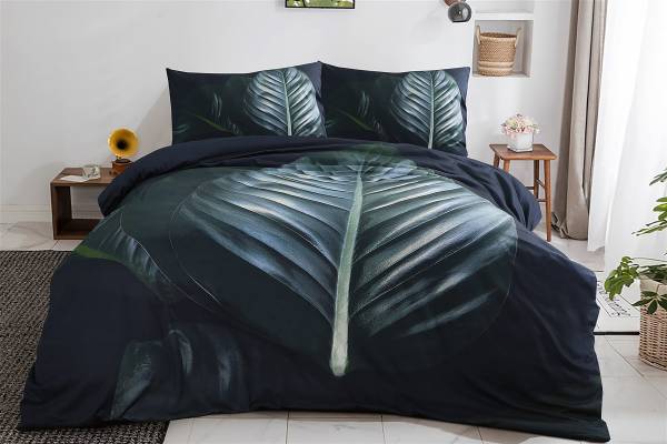 Linge de lit satin Tropical 225 x 225 cm + 2 coussins 50 x 75 cm