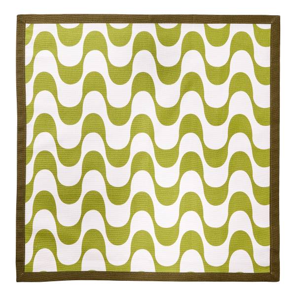 Serviette WAVY Baumwolle - Beige/Grün