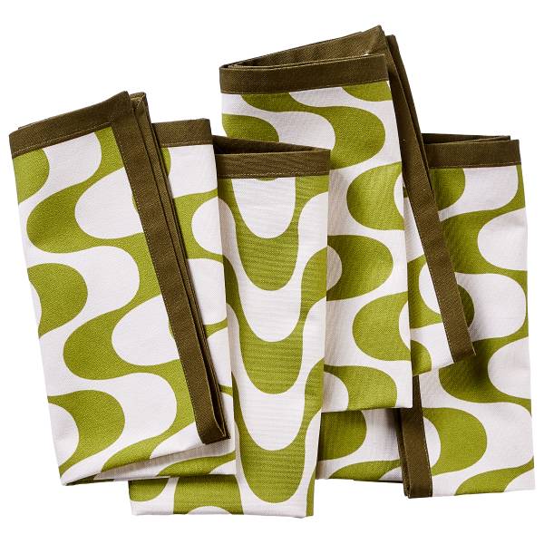 Serviette WAVY Baumwolle - Beige/Grün