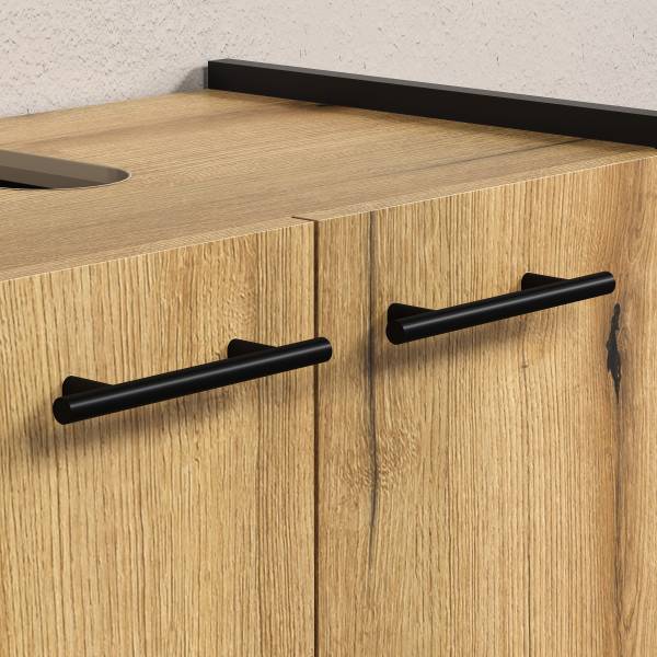 Waschbeckenunterschrank Safiya Evoke Eiche Dekor / Schwarz