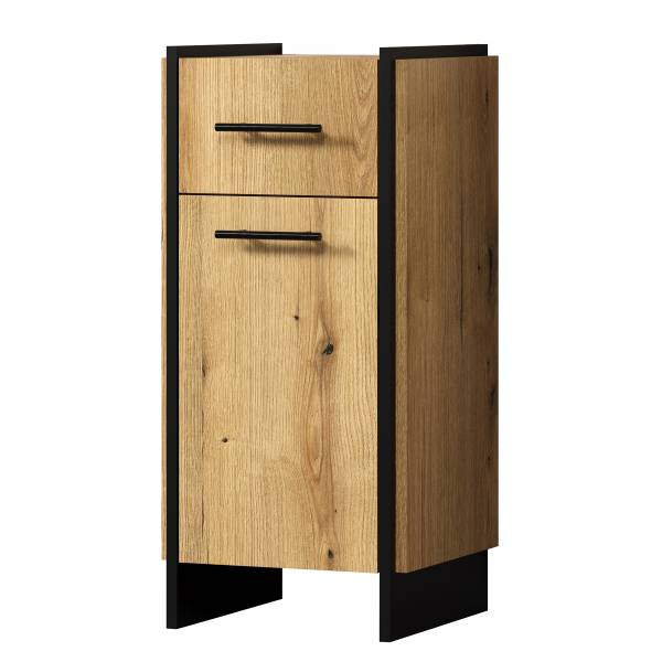 Meuble de rangement Safiya Evoke décor chêne / noir