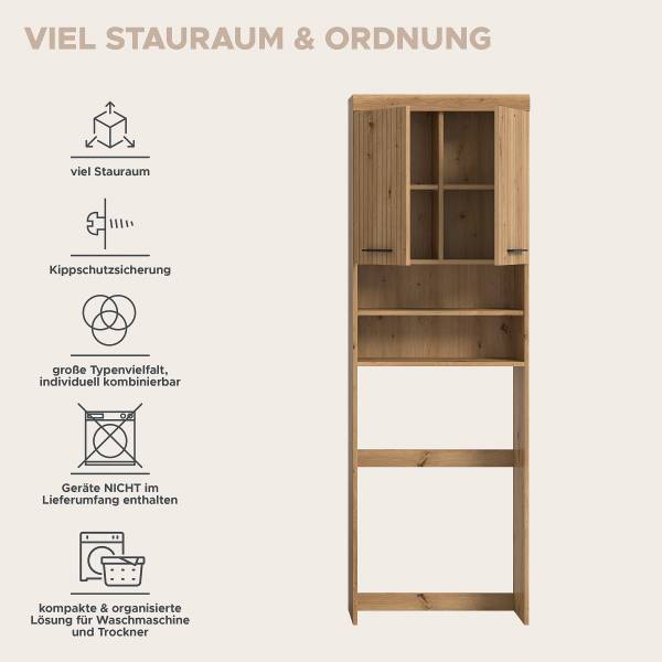 Waschmachinenüberbau Scout Eiche Artisan Dekor