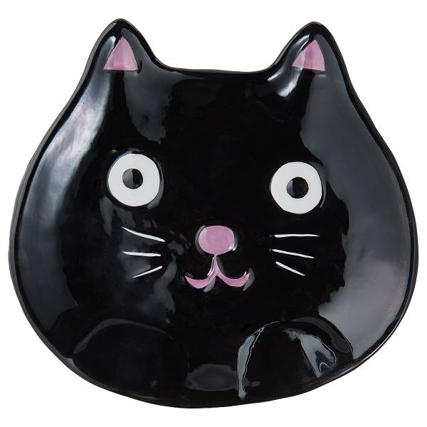 Set 2 piatti HALLOWEEN Gatto Dolomite - Nero