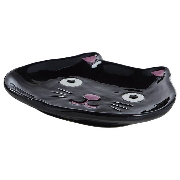 Set 2 piatti HALLOWEEN Gatto Dolomite - Nero