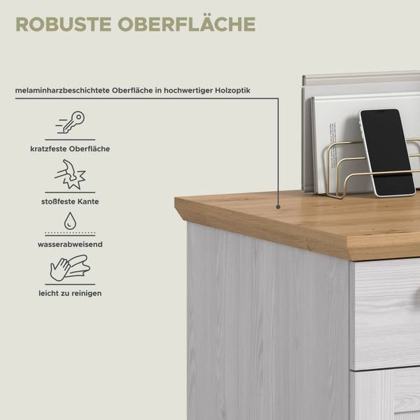 Schreibtisch Verona Lärche Weiß Dekor / Eiche Artisan Dekor