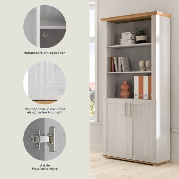 Aktenschrank Verona Lärche Weiß Dekor / Eiche Artisan Dekor