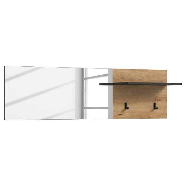 Spiegel Canu met plank Artisan eikenlook/antracietkleurig