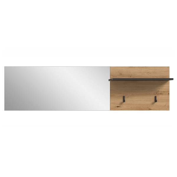 Spiegel Canu met plank Artisan eikenlook/antracietkleurig