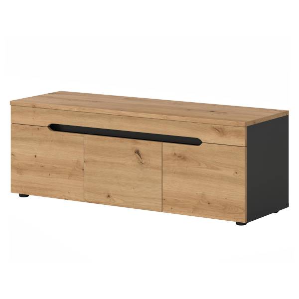 Garderobenbank Canu - 120 cm Eiche Artisan Dekor / Anthrazit