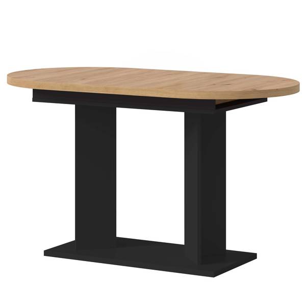 Ausziehbarer Esstisch Gustav Oval Eiche Artisan Dekor / Schwarz