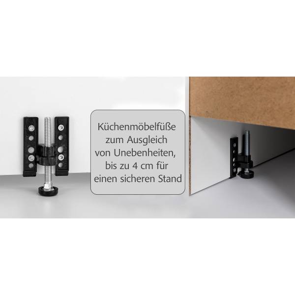Keukenblok autark AVEIRO cashmere/Wotan eikenlook - Breedte: 300 cm