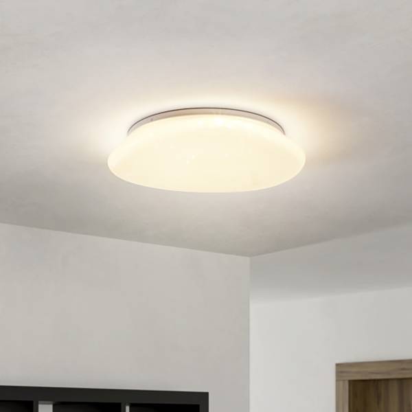 Lampada da soffitto LED Sileras Acciaio - Bianco - 1 punto luce - Diametro: 45 cm