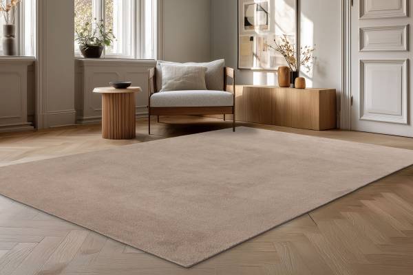 Kurzflorteppich Earthquake 225 Polyester - Taupe - 80 x 140 cm