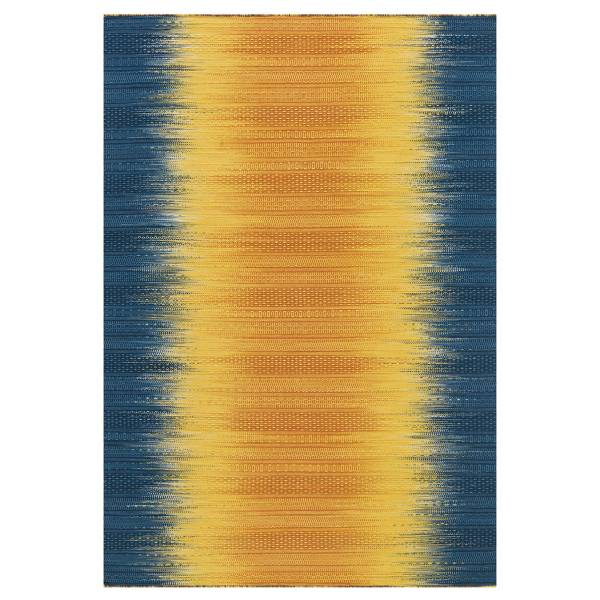 Kurzflorteppich Sunset 8070 Mischgewebe - Blau / Gelb - 90 x 160 cm