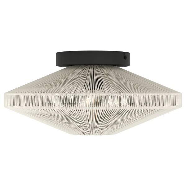 Plafondlamp Midsumer staal/mengweefsel - crèmekleurig - 1-lichts