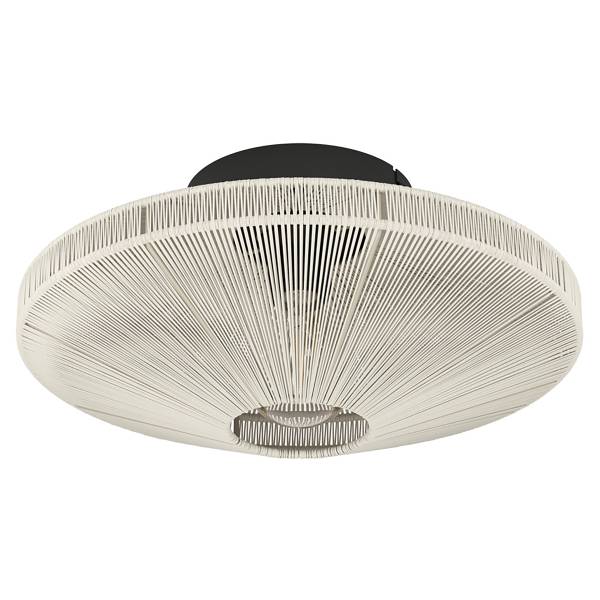 Plafondlamp Midsumer staal/mengweefsel - crèmekleurig - 1-lichts