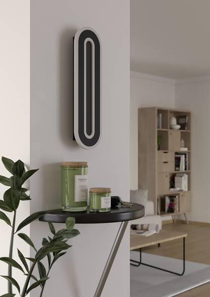 LED-Wandleuchte Macchioni Typ C Stahl / Kunststoff -1-flammig - Schwarz / Weiß