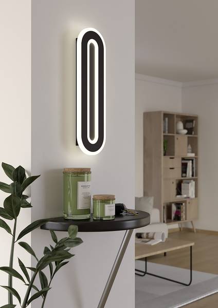 LED-Wandleuchte Macchioni Typ C Stahl / Kunststoff -1-flammig - Schwarz / Weiß