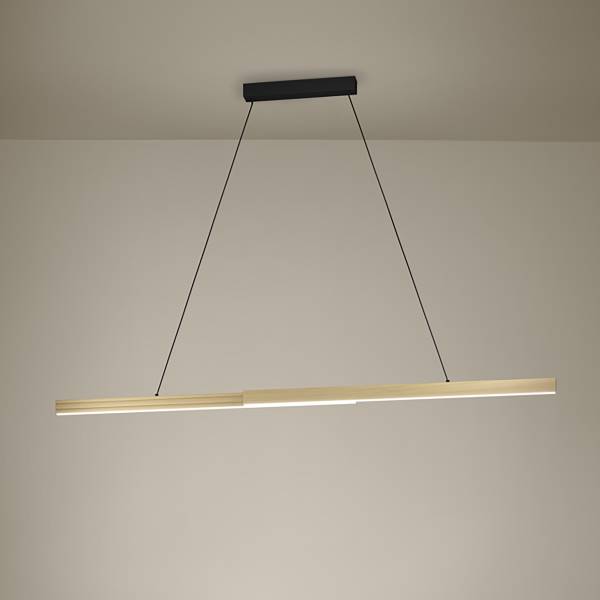 Lampada a sospensione LED Montebuono Alluminio / Acciaio - Marrone chiaro - 2 punti luce