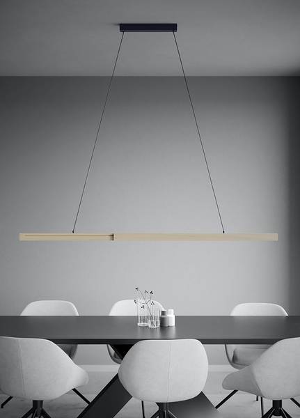 Lampada a sospensione LED Montebuono Alluminio / Acciaio - Marrone chiaro - 2 punti luce