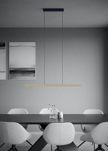 Lampada a sospensione LED Montebuono Alluminio / Acciaio - Marrone chiaro - 2 punti luce