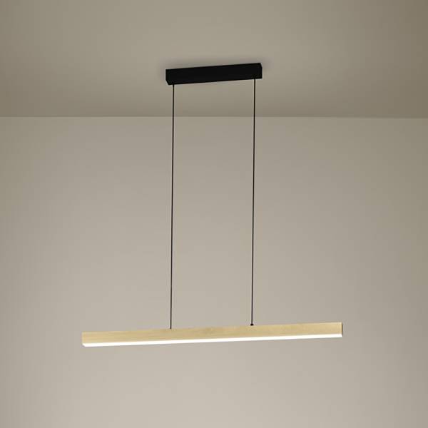 Lampada a sospensione LED Montebuono Alluminio / Acciaio - Marrone chiaro - 2 punti luce