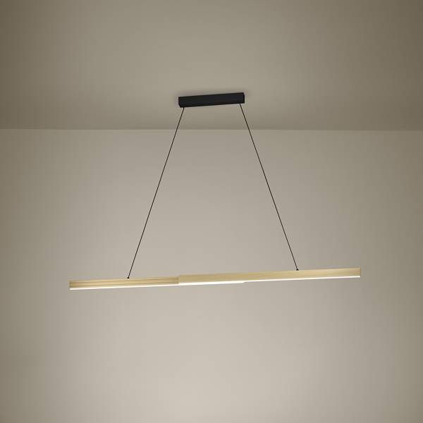 Lampada a sospensione LED Montebuono Alluminio / Acciaio - Marrone chiaro - 2 punti luce