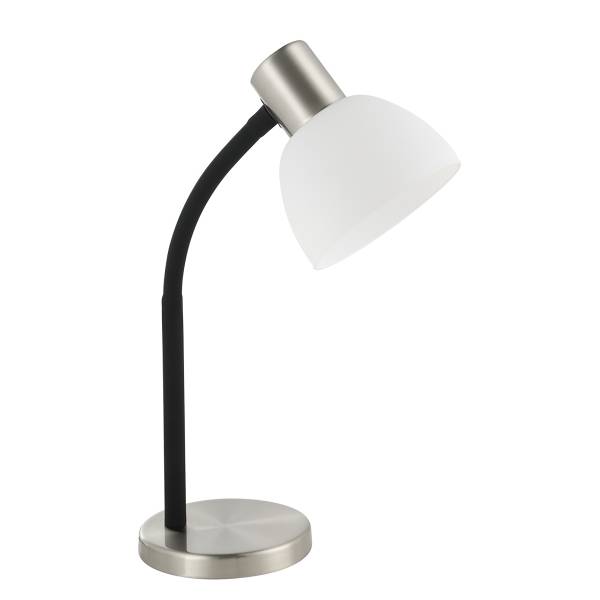 Lampada da tavolo Macere Acciaio / Vetro color latte - 1 punto luce - Argento