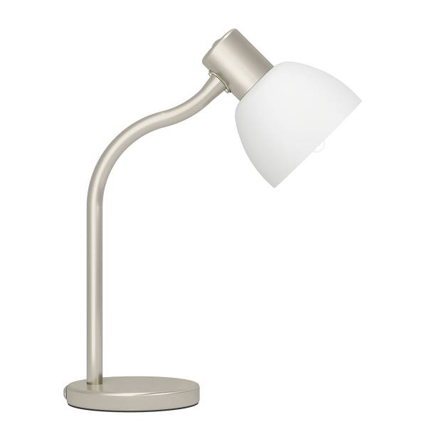 Lampada da tavolo Macere Acciaio / Vetro color latte - 1 punto luce - Argento