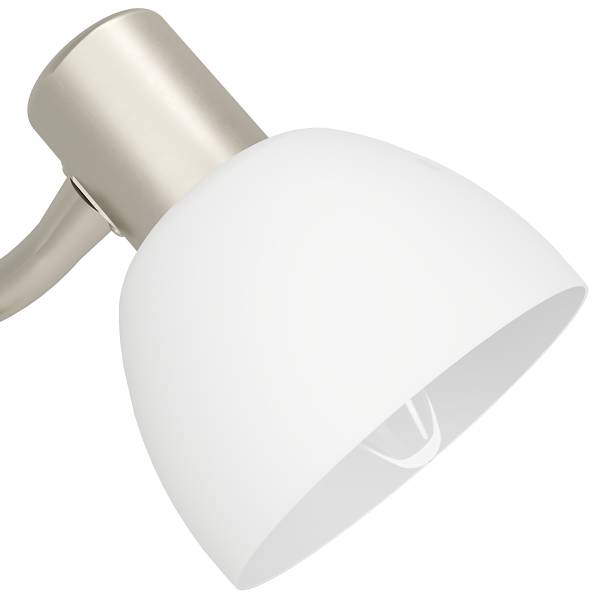 Lampada da tavolo Macere Acciaio / Vetro color latte - 1 punto luce - Argento