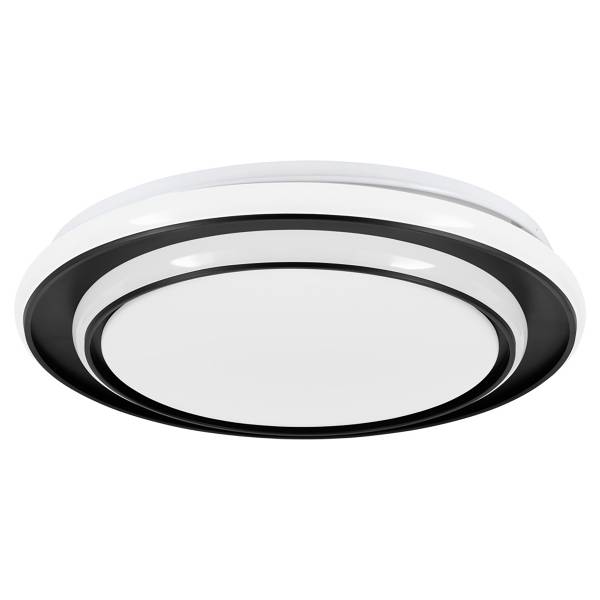 LED-plafondlamp Moschetta staal - 1-lichts - zwart/wit - Diameter: 40 cm