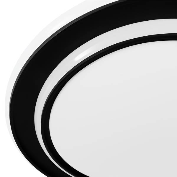 LED-plafondlamp Moschetta staal - 1-lichts - zwart/wit - Diameter: 40 cm