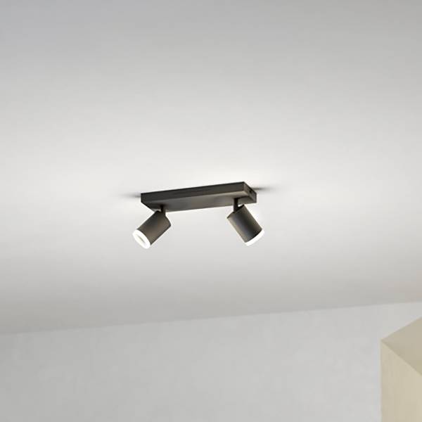 Lampada da soffitto LED Melitello-Z Alluminio / Acciaio - Nero - Numero di lampadine necessarie: 2