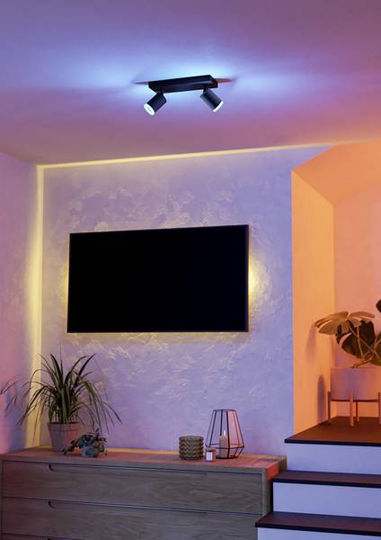 Lampada da soffitto LED Melitello-Z Alluminio / Acciaio - Nero - Numero di lampadine necessarie: 2