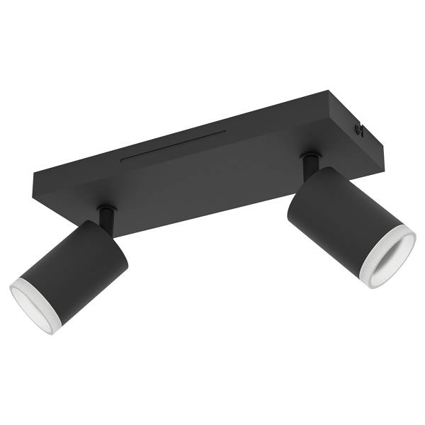 Lampada da soffitto LED Melitello-Z Alluminio / Acciaio - Nero - Numero di lampadine necessarie: 2