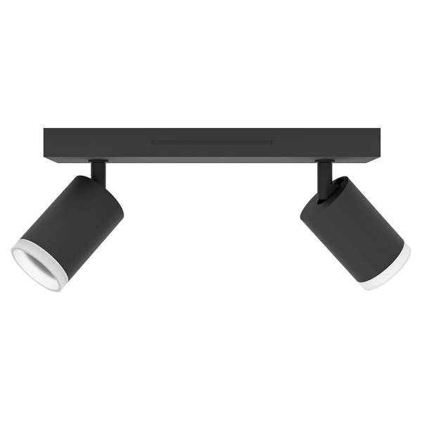 Lampada da soffitto LED Melitello-Z Alluminio / Acciaio - Nero - Numero di lampadine necessarie: 2