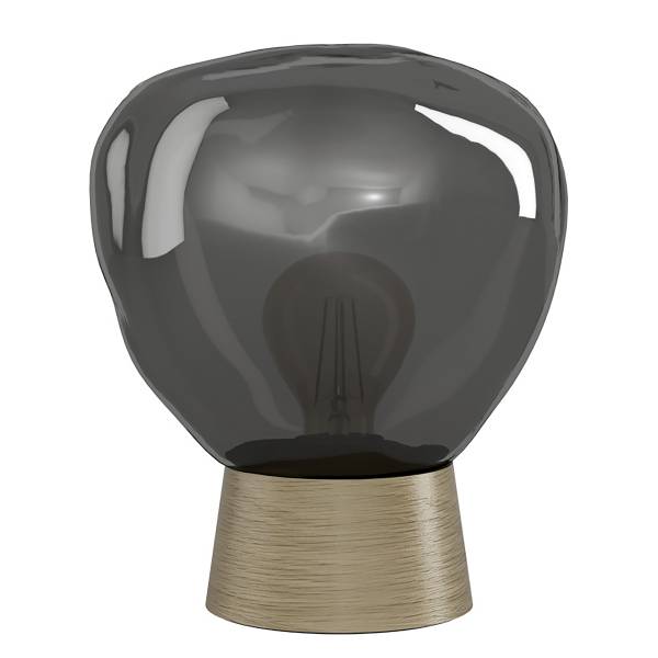 Lampada da tavolo Magacela Acciaio / Vetro fumé - Nero - 1 punto luce