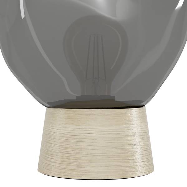 Lampada da tavolo Magacela Acciaio / Vetro fumé - Nero - 1 punto luce